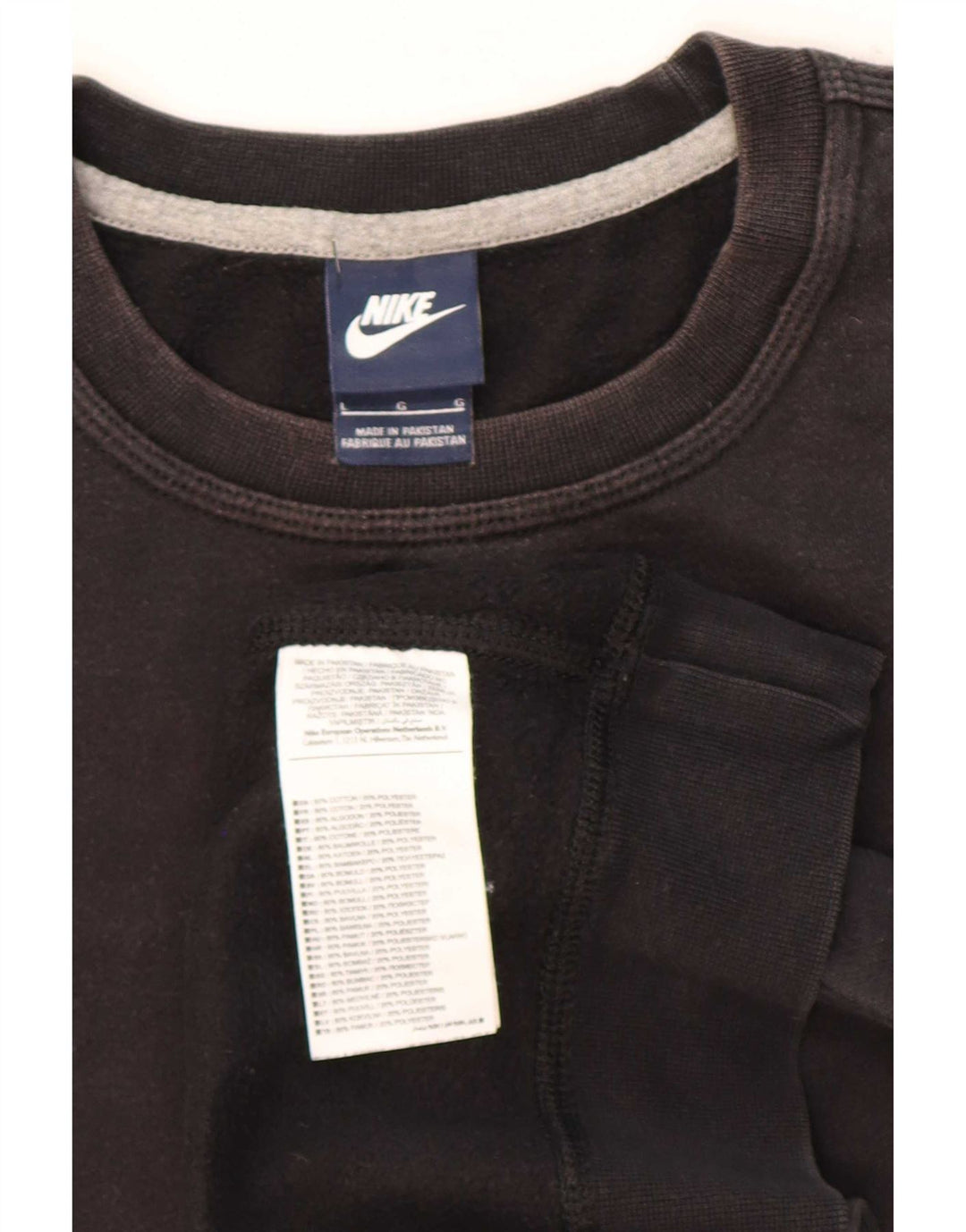 Nike Herren-Sweatshirt-Pullover, groß, schwarze Baumwolle