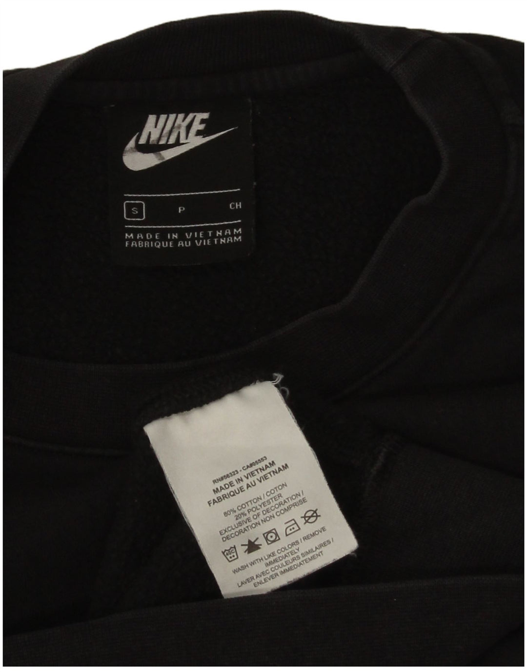 Nike Herren-Sweatshirt mit lockerer Passform, Größe S, schwarze Baumwolle