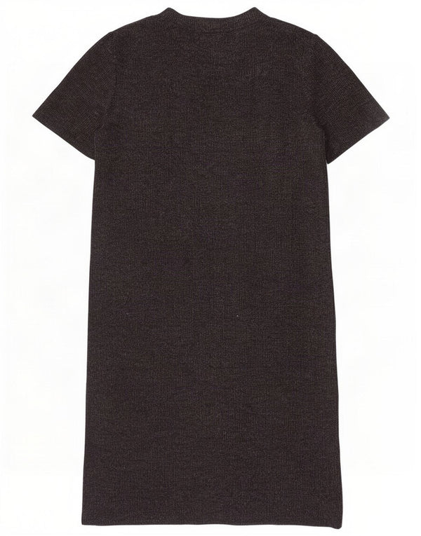Zara Damen-Pulloverkleid mit kurzen Ärmeln, UK 14, mittelgraues Polyester
