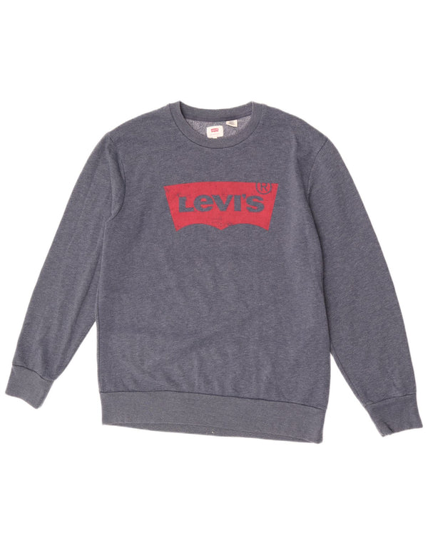 Levi's Herren-Sweatshirt mit Grafik, XL, marineblau gefleckte Baumwolle