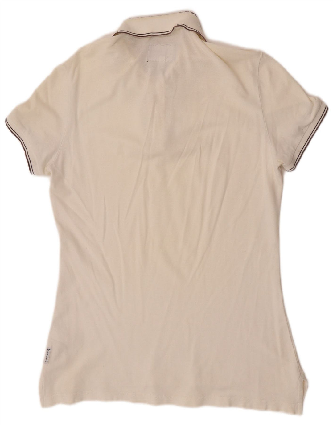 Armani Jeans Damen Poloshirt UK 14 Mittelweiße Baumwolle