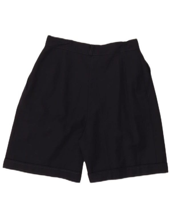 Vintage Damen Chino-Shorts mit hoher Taille, Größe IT 44, Medium W26, schwarze Wolle