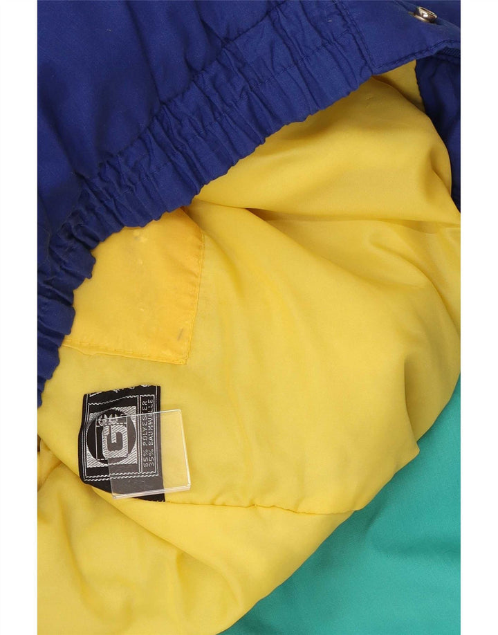 Vintage Herren Skijacke mit Kapuze UK 38 Medium Mehrfarbig Colourblock