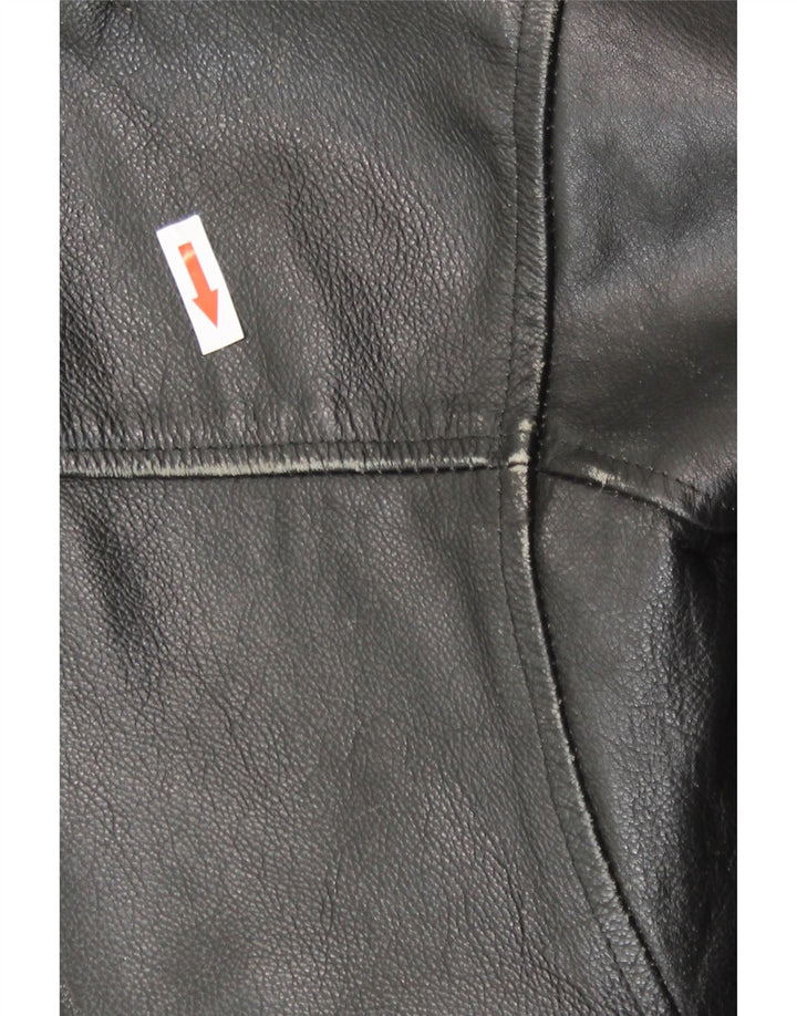 Vintage Herren Bomber Lederjacke IT 54 2XL Schwarzes Leder