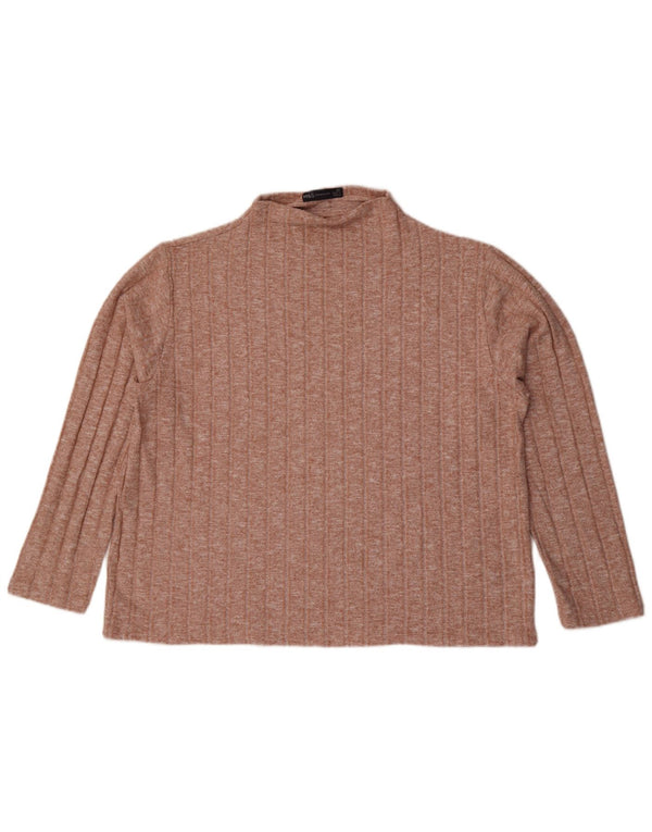 Marks & Spencer Damen Top Langarm UK 20 2XL Braun meliert Viskose