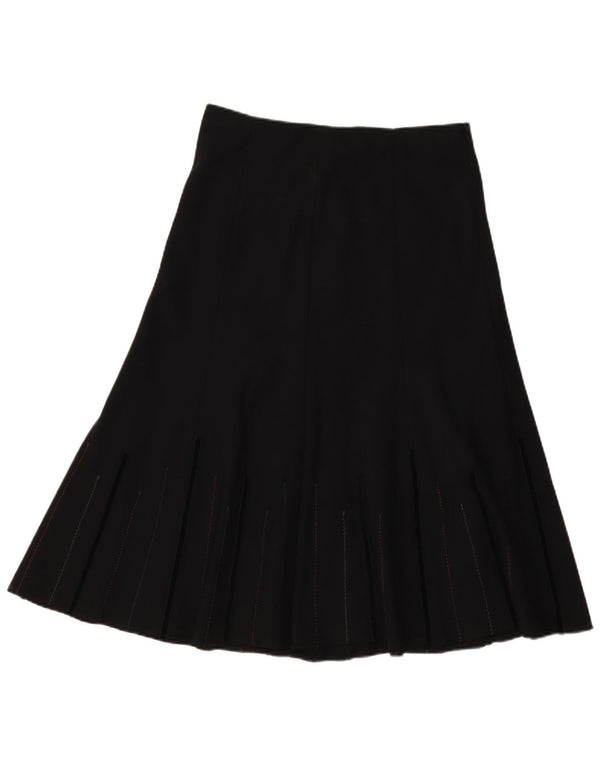 Marks & Spencer Damen A-Linien-Rock UK 12 Medium W32 Schwarz Polyester