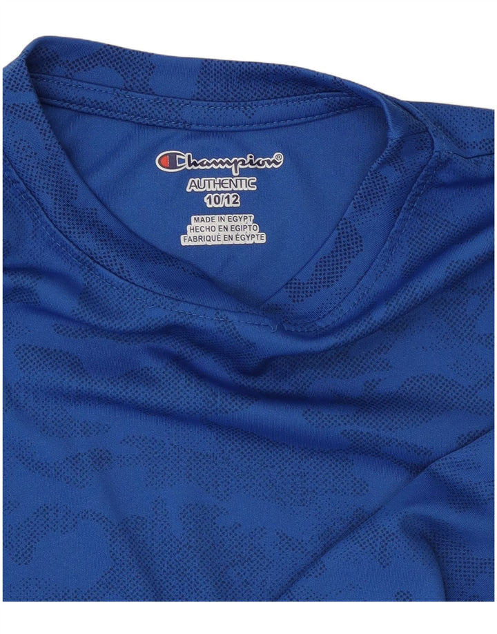 Champion T-Shirt für Jungen, 10–11 Jahre, blaue Tarnung