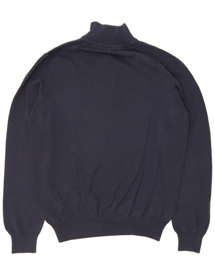 MARINA YACHTING Mens Zip Neck Jumper Sweater Medium Navy Blue Vintage Marina Yachting and Second-Hand Marina Yachting from Messina Hembry 