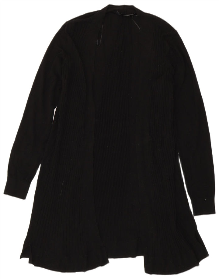 Marks & Spencer Damen Longline Open Cardigan Pullover UK 14 Medium Schwarz