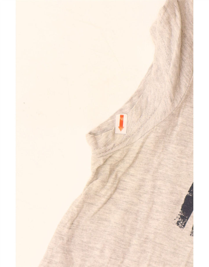 MUSTANG Damen Grafik-T-Shirt-Oberteil UK 6 XS Grau meliert