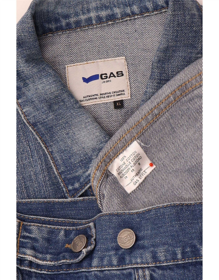 Gas Herren Jeansjacke UK 42 XL Blaue Baumwolle