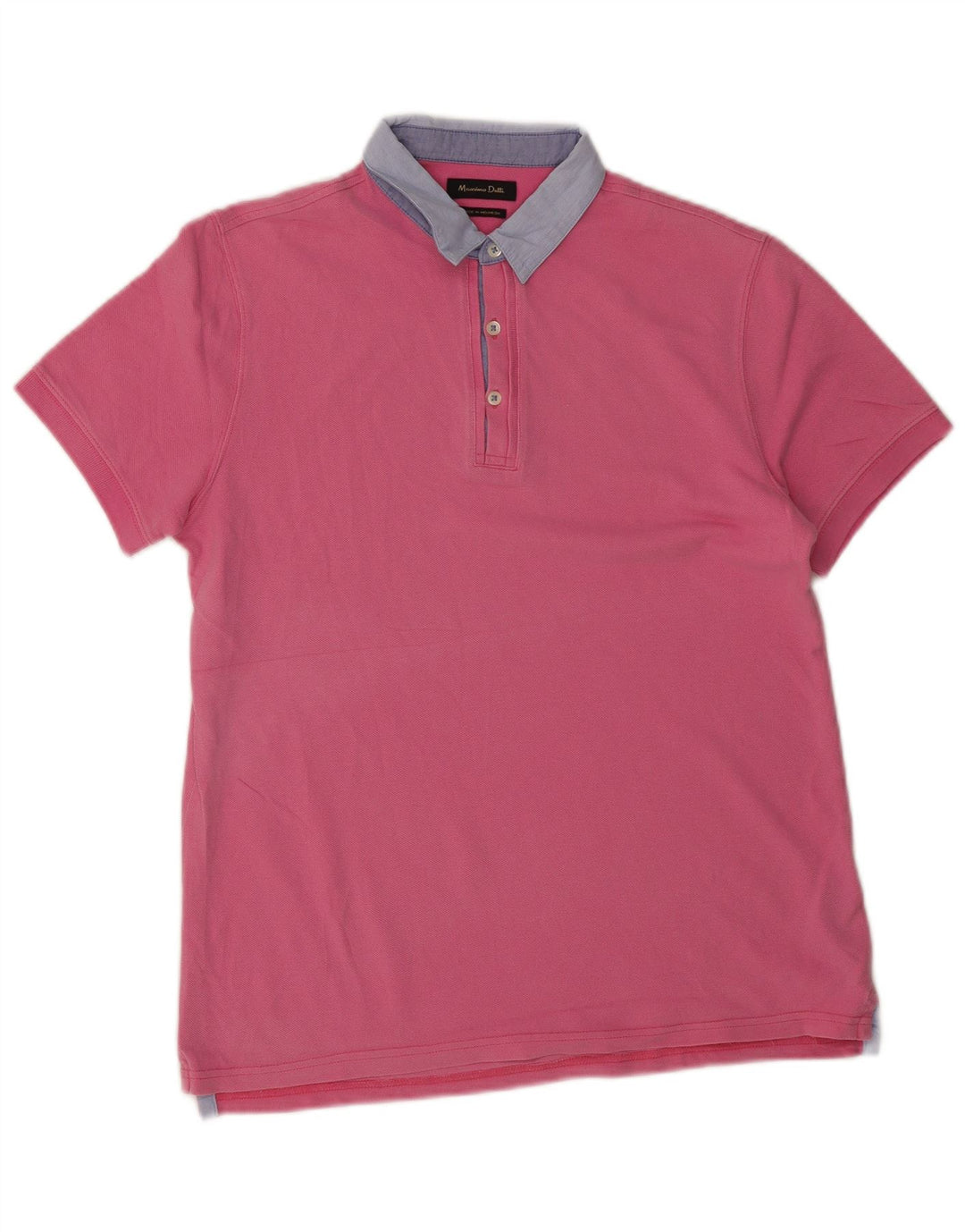 Massimo Dutti Herren Rugby-Poloshirt aus mittelrosa Baumwolle