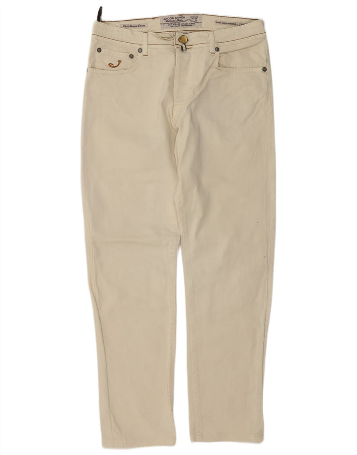 Jacob Cohen Herren Straight Jeans W36 L31 Off White Baumwolle