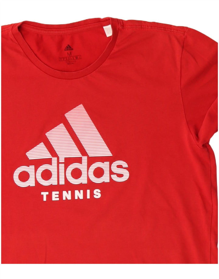 Adidas Herren Climalite Graphic T-Shirt Top Mittelrote Baumwolle