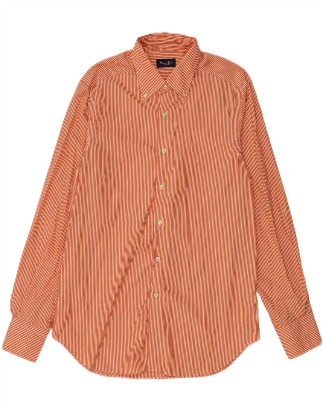 MASSIMO DUTTI Herrenhemd Größe 43 17 XL Orange Nadelstreifen