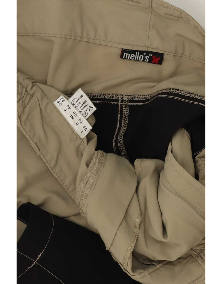 Mello's Herren-Cargoshorts W32 Mittelbeigefarbenes Colourblock-Polyamid