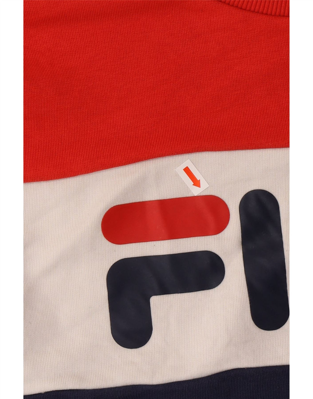 FILA Damen Grafik-Sweatshirt-Pullover UK 14 Medium Navy Blue Colourblock