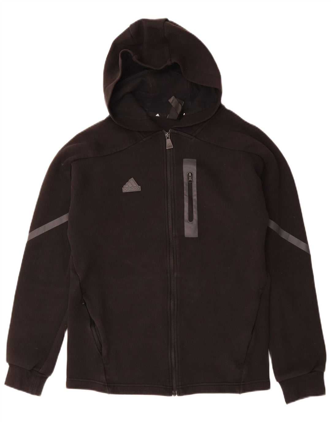 ADIDAS Herren Kapuzenpullover mit Reißverschluss, Größe S, Schwarz