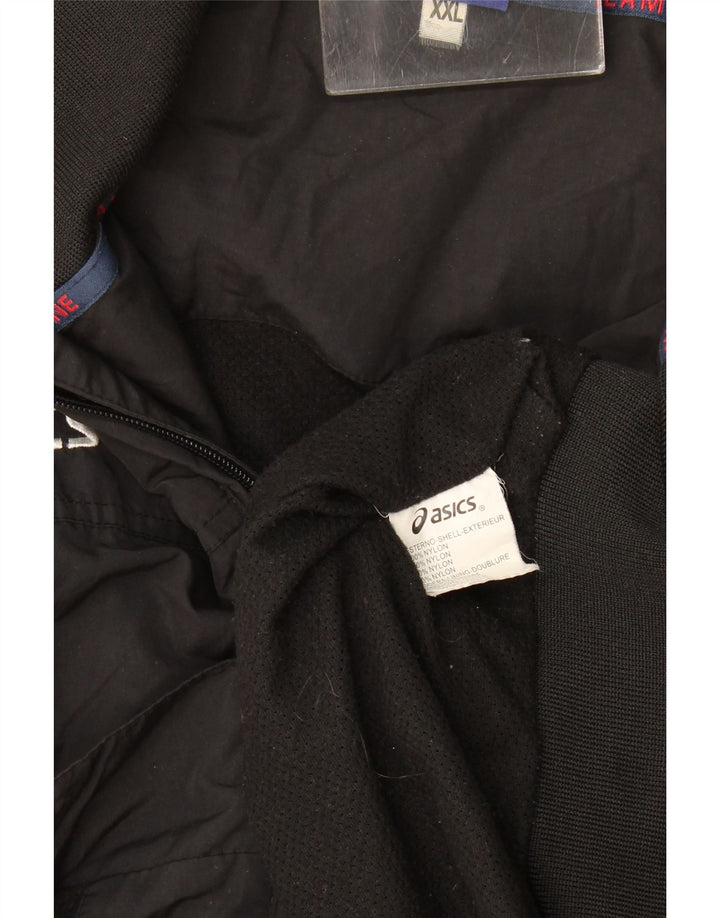 Asics Herren Bomberjacke UK 44 2XL Schwarzes Nylon