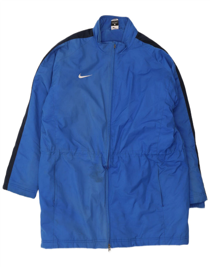 Nike Herren-Windbreaker-Mantel mit Grafik, UK 40, Größe L, blau, Colourblock-Polyester