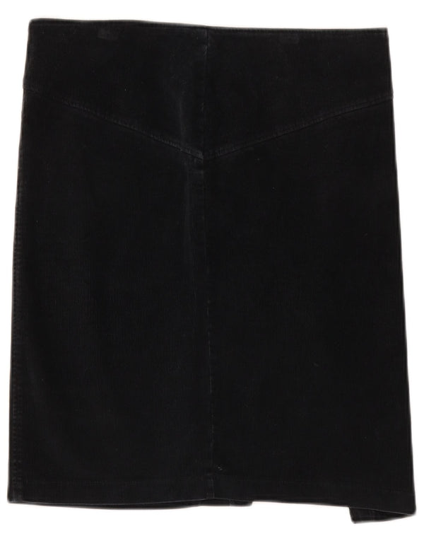 Benetton Damen Cordrock IT 42 Medium W32 Schwarze Baumwolle