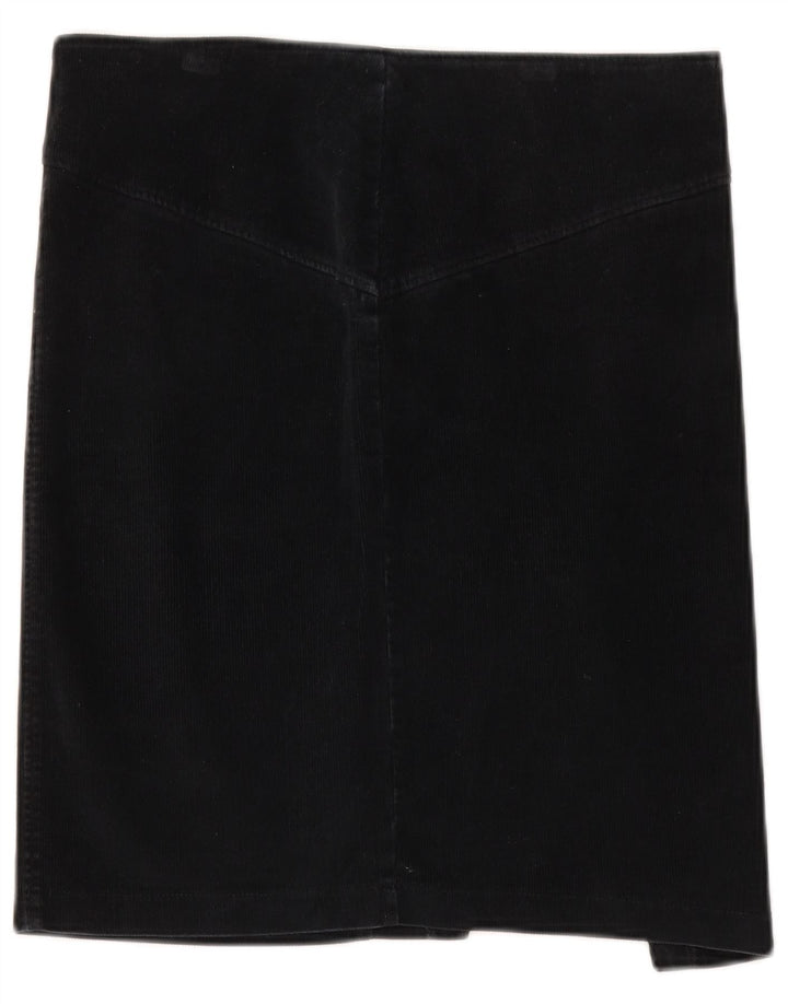 Benetton Damen Cordrock IT 42 Medium W32 Schwarze Baumwolle