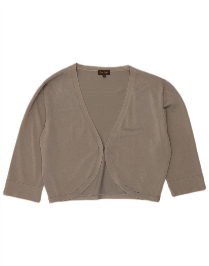 PHASE EIGHT Damen Crop 3/4-Ärmel-Cardigan-Pullover UK 12 Mittelgrau