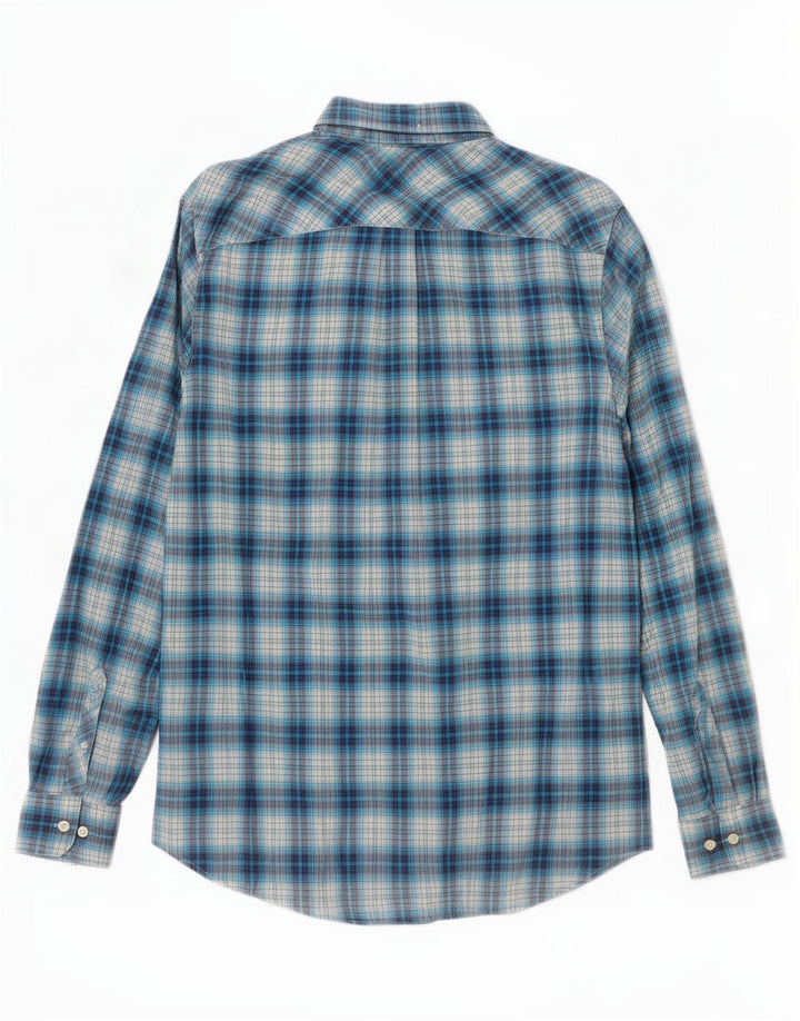 Tommy Hilfiger Herren-Flanellhemd, mittelblau, kariert, Baumwolle