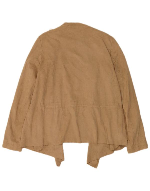 Zara Damen Übergroßer asymmetrischer Cardigan-Pullover UK 10 Small Beige