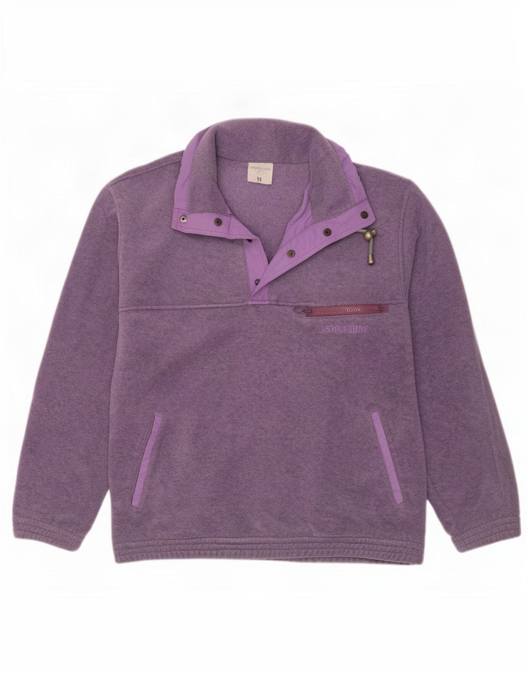 Astrolabio Herren-Fleecepullover mit Knopfkragen, mittelviolett