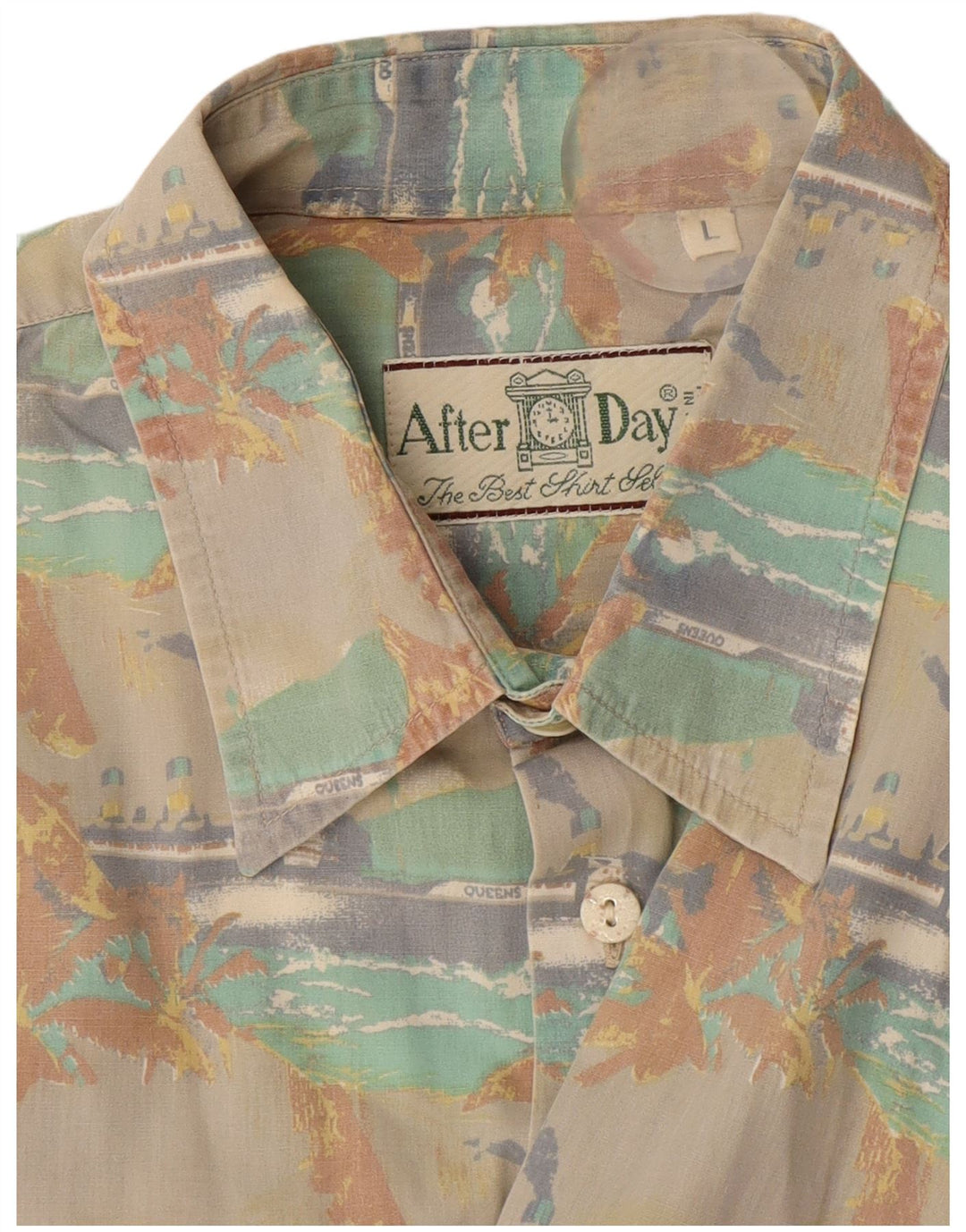 Vintage Herren Grafik Kurzarmshirt Groß Beige