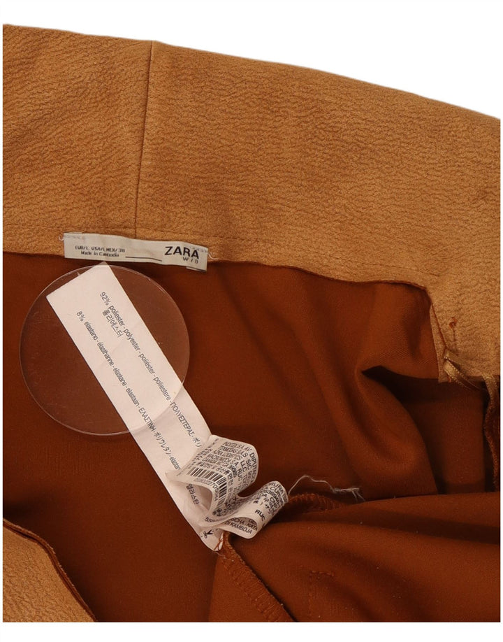 Zara Damen Longline-Cardigan-Pullover UK 16 Large Braun Polyester