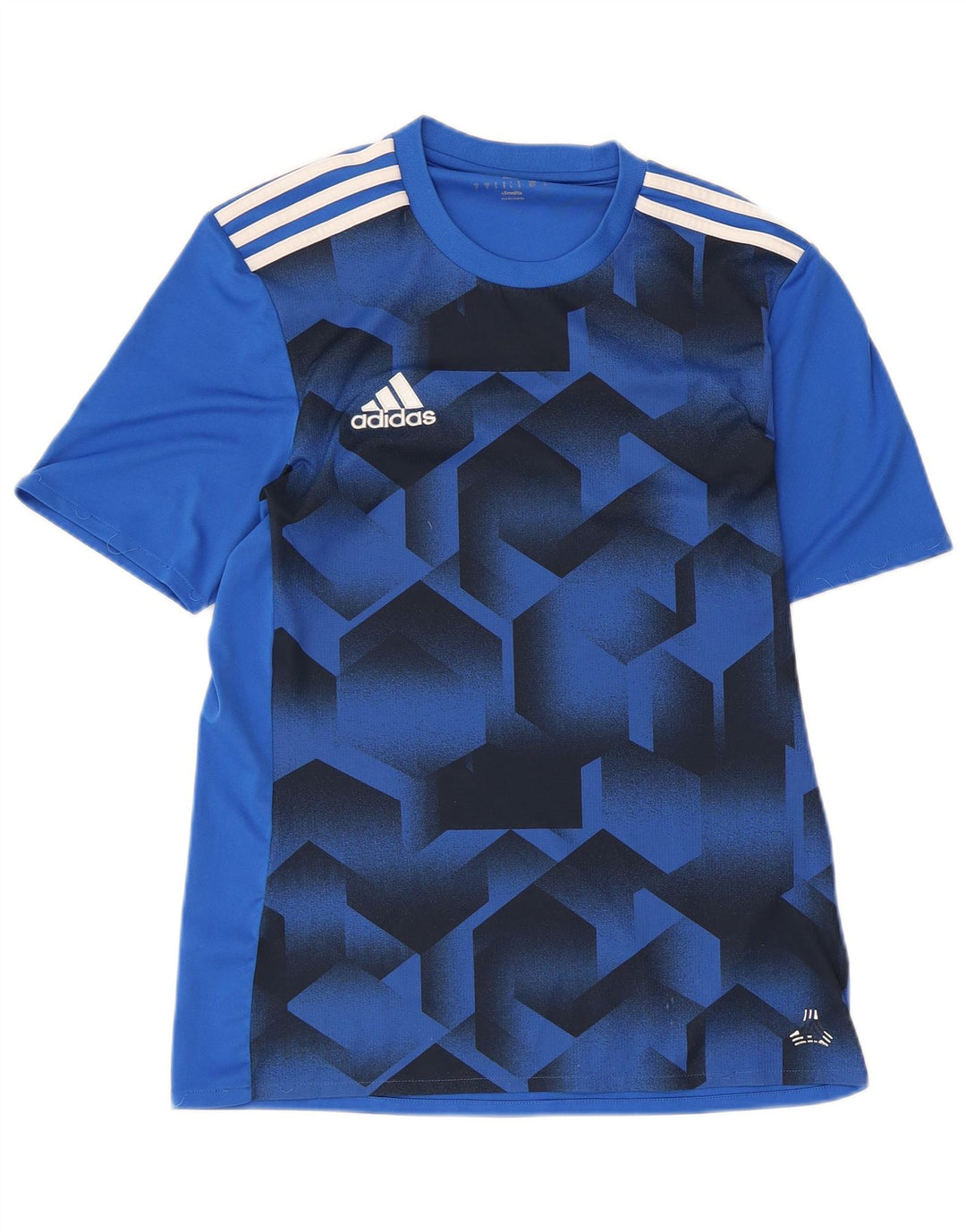 Adidas Herren Climalite Graphic T-Shirt Top Small Blau Geometrisch Polyester