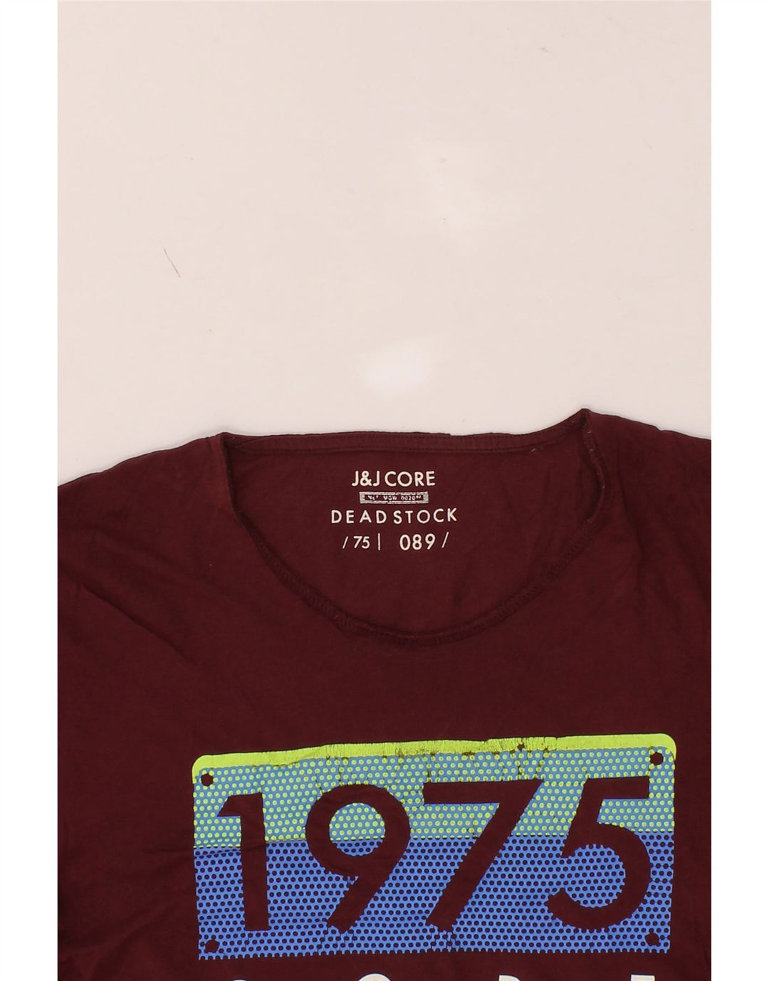 JACK & JONES Mens Graphic T-Shirt Top Medium Maroon Vintage Jack & Jones and Second-Hand Jack & Jones from Messina Hembry 