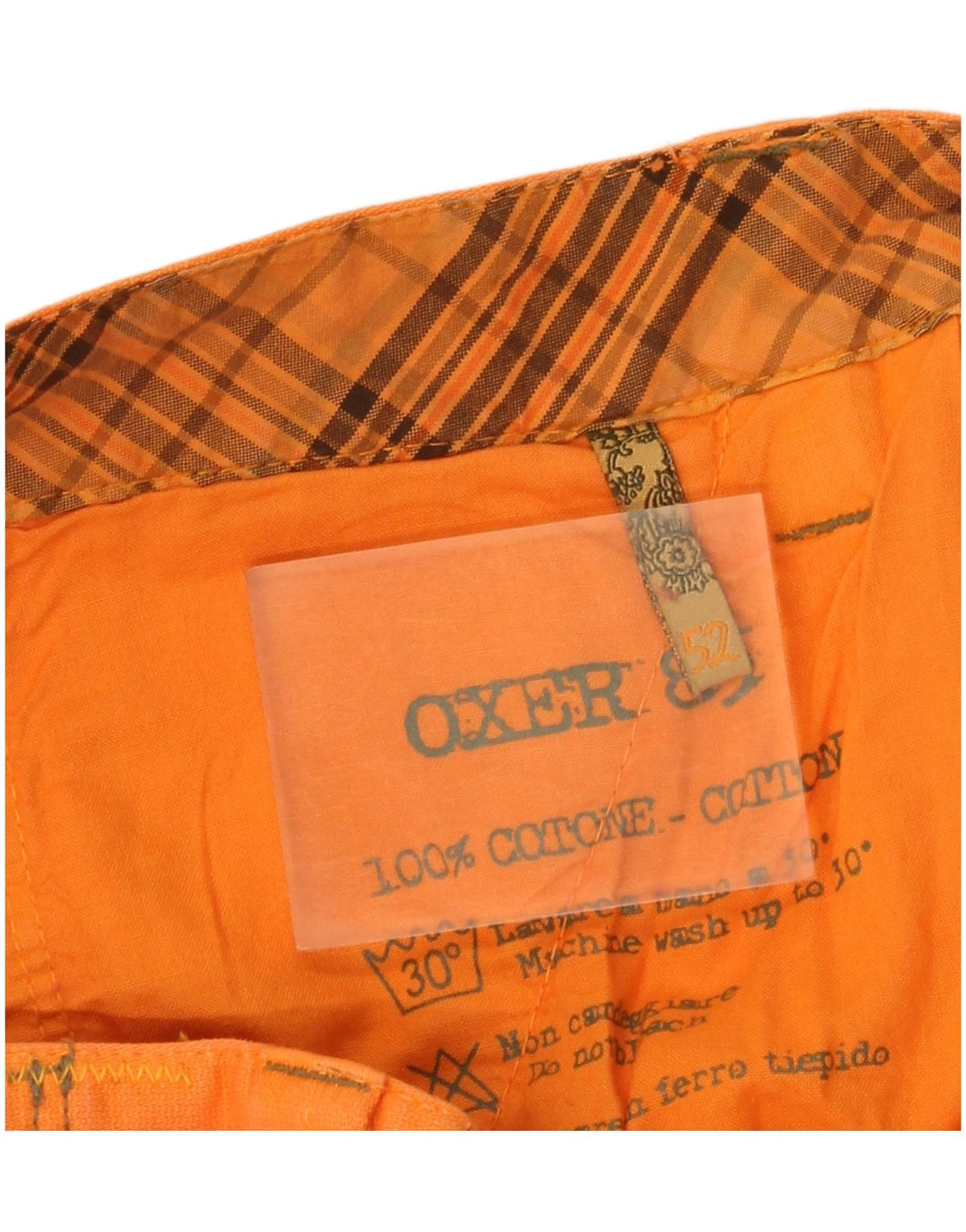 OXER Herren Cargoshorts IT 52 XL W36 Orange Baumwolle