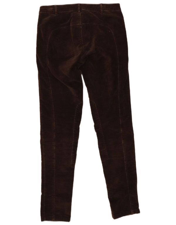 Zara Damen Slim Velvet Freizeithose EU 36 XS W26 L28 Braune Baumwolle