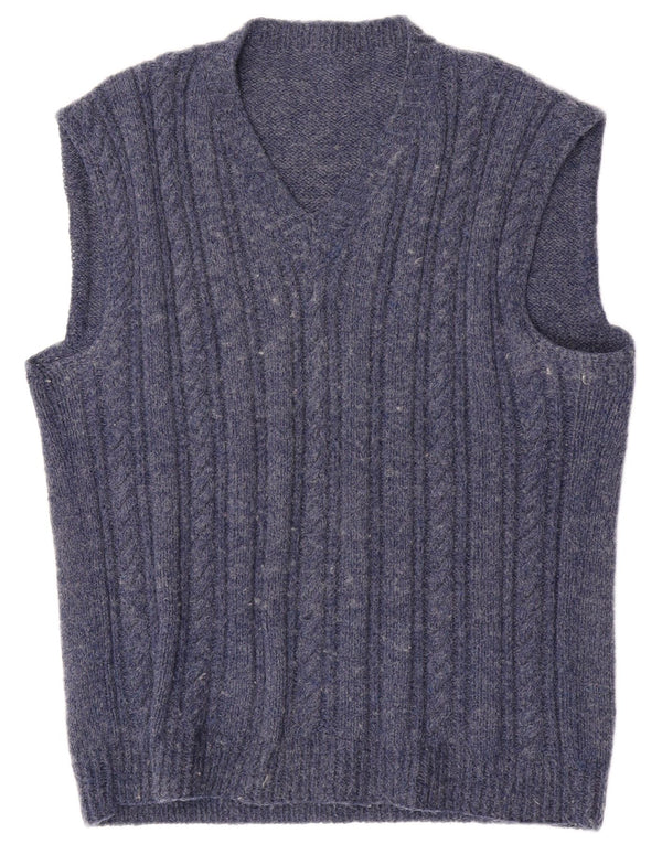 Vintage Herren Weste Tank Top Medium Marineblau