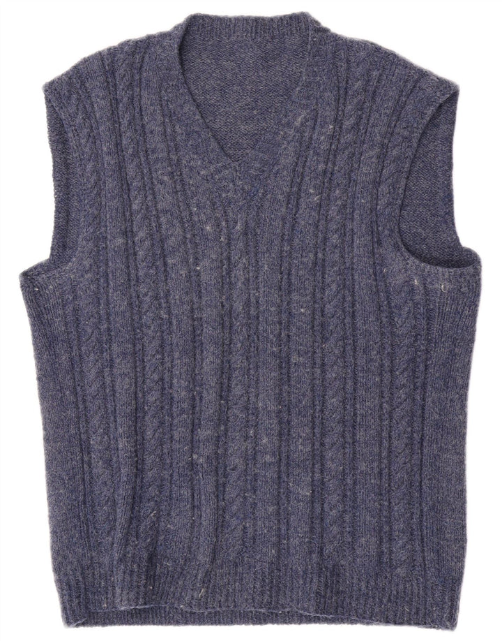 Vintage Herren Weste Tank Top Medium Marineblau