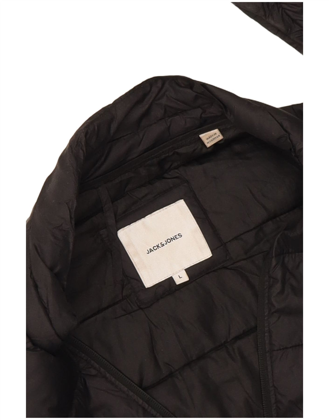 Jack & Jones Herren Wattierte Jacke UK 40 Large Schwarz