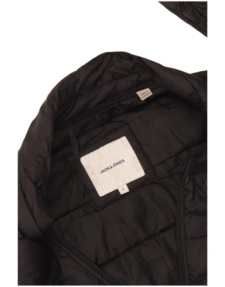 Jack & Jones Herren Wattierte Jacke UK 40 Large Schwarz