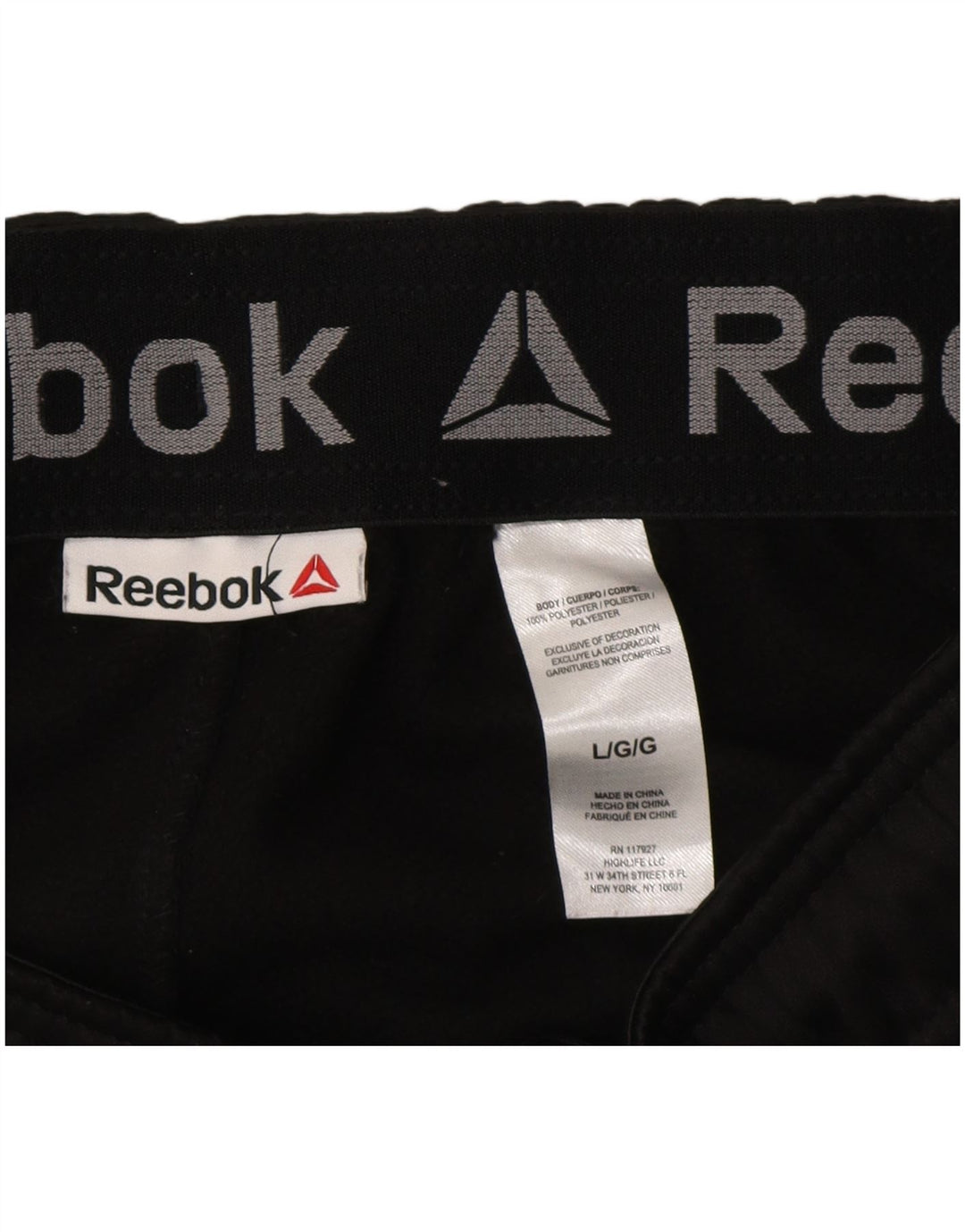 Reebok Herren Cargo-Trainingshose, Jogginghose, Größe L, Schwarz, Polyester