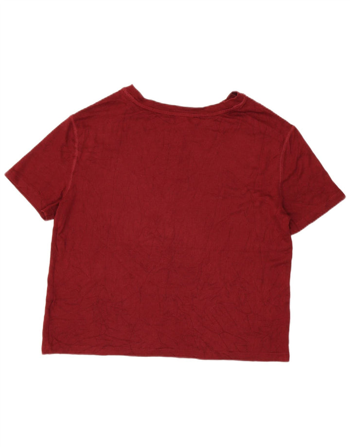 Marks & Spencer Damen T-Shirt Top UK 14 Medium Burgund Viskose