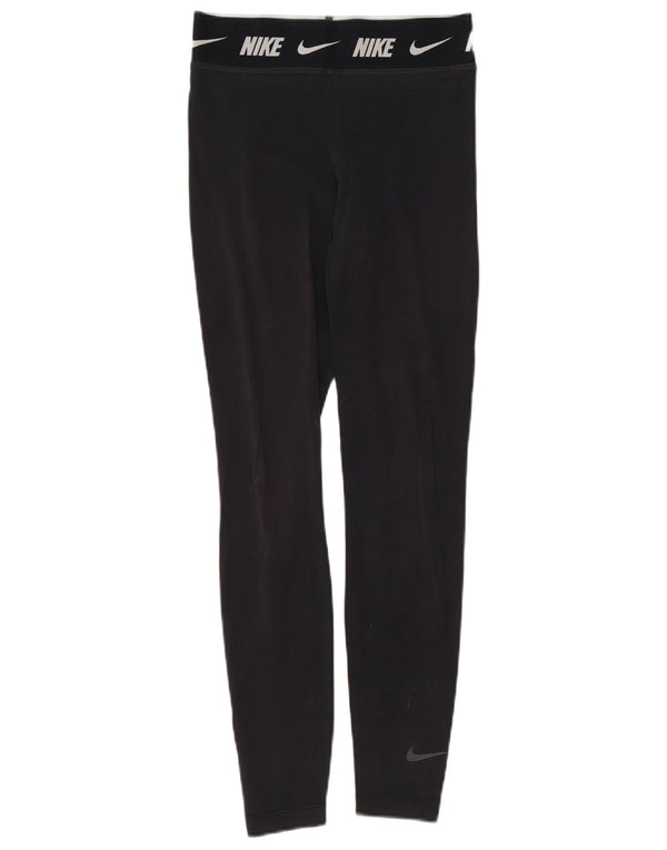 Nike Damen Leggings UK 6 XS Schwarz Baumwolle