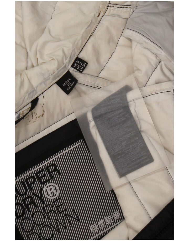 Superdry Damen-Jacke mit Kapuze, gepolstert, UK 6 XS, schwarzes Nylon