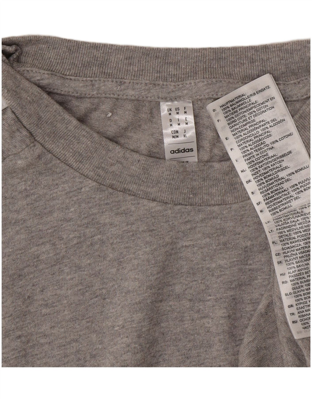 Adidas Herren T-Shirt Top mittelgraue Baumwolle