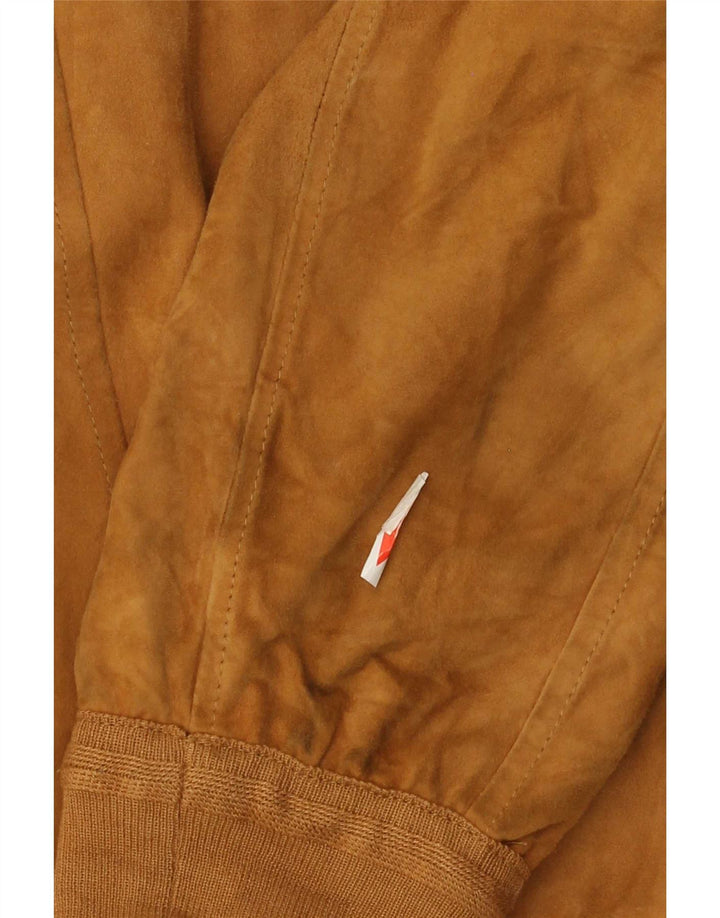Vintage Herren Wende-Wildlederjacke UK 38 Mittelbrauner Farbblock