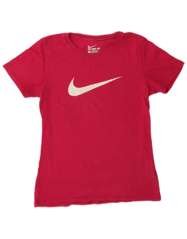 Nike Damen Athletic Cut Graphic T-Shirt Top UK 10 Small Pink