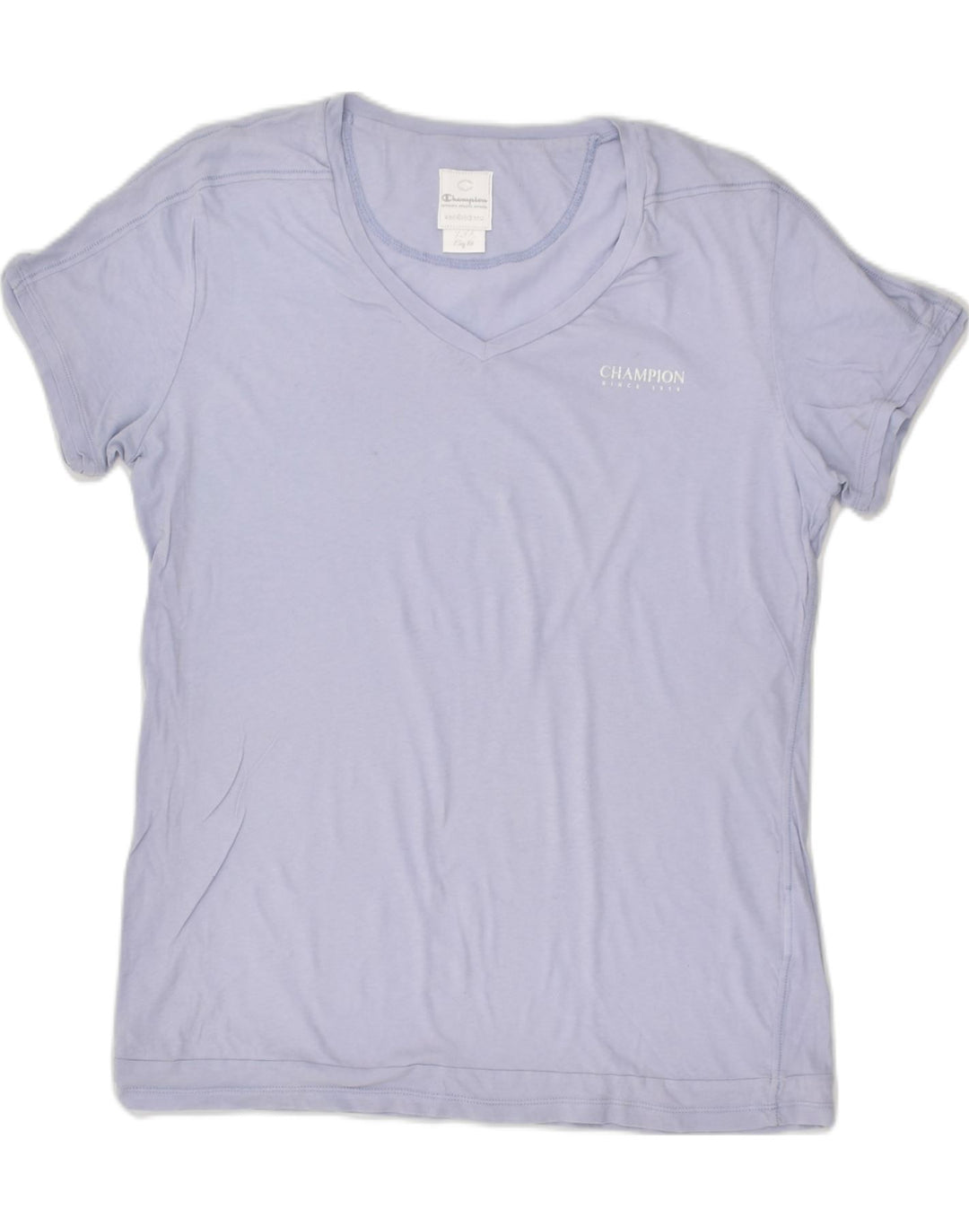 CHAMPION Womens T-Shirt Top UK 20 2XL Blue Polyester | Vintage Champion | Thrift | Second-Hand Champion | Used Clothing | Messina Hembry 
