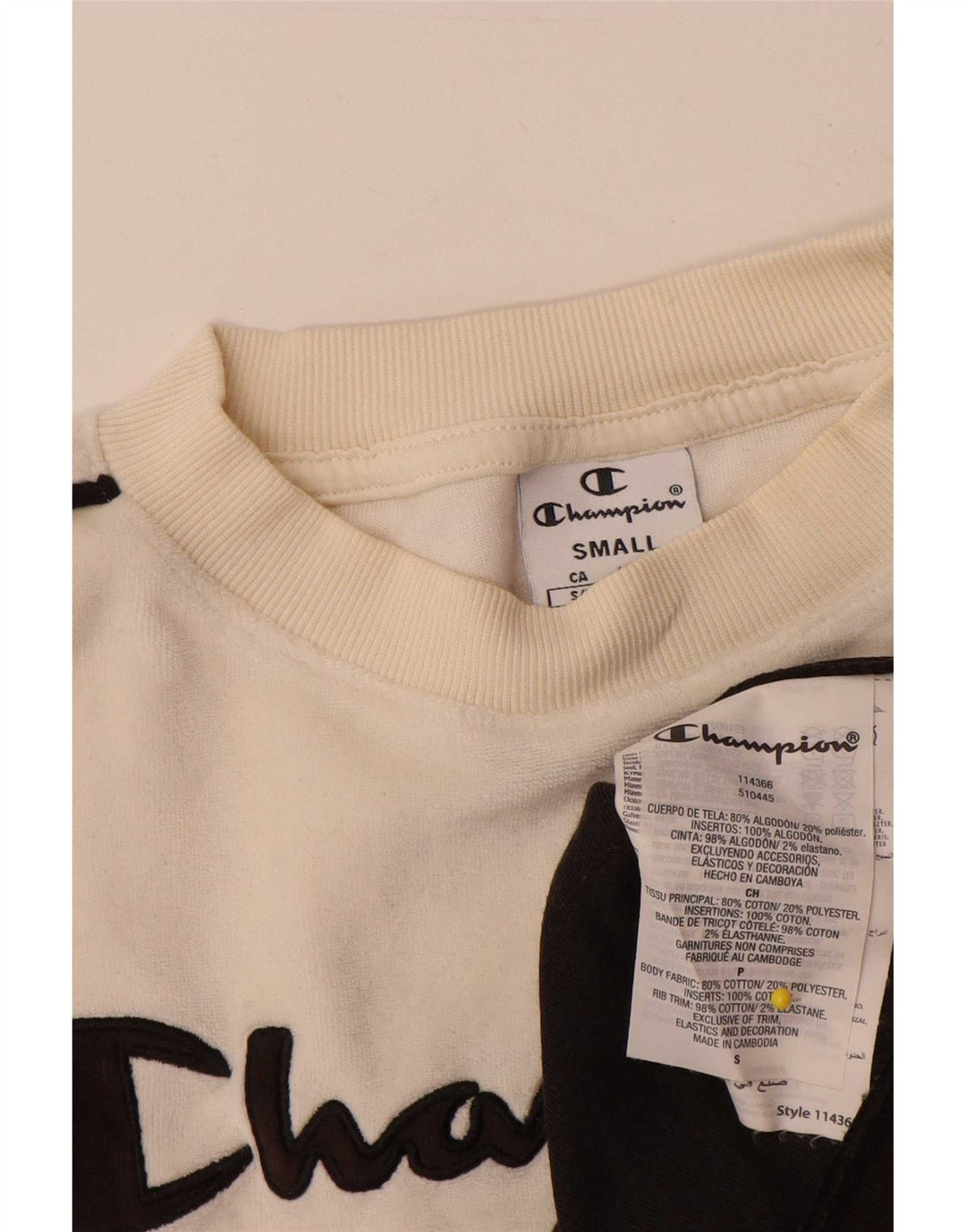 Champion Damen-Pullover mit übergroßem Grafik-Sweatshirt, Gr. 10, Größe S, Schwarz