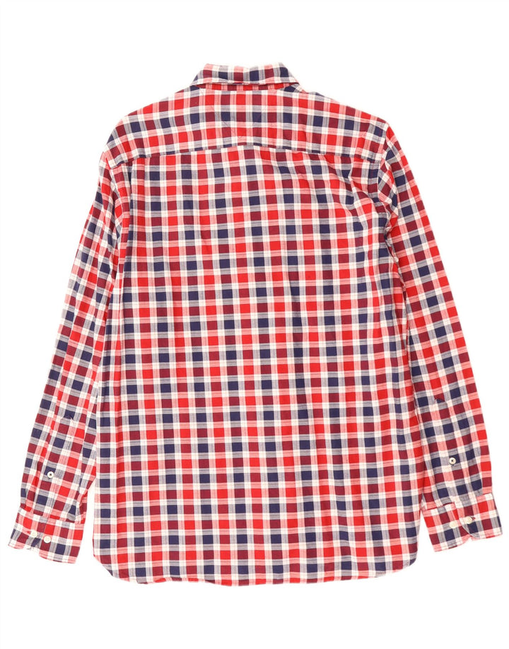 TOMMY HILFIGER Herren-Hemd mit normaler Passform, mittelrote Gingham-Baumwolle